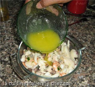 salade de mer préparation