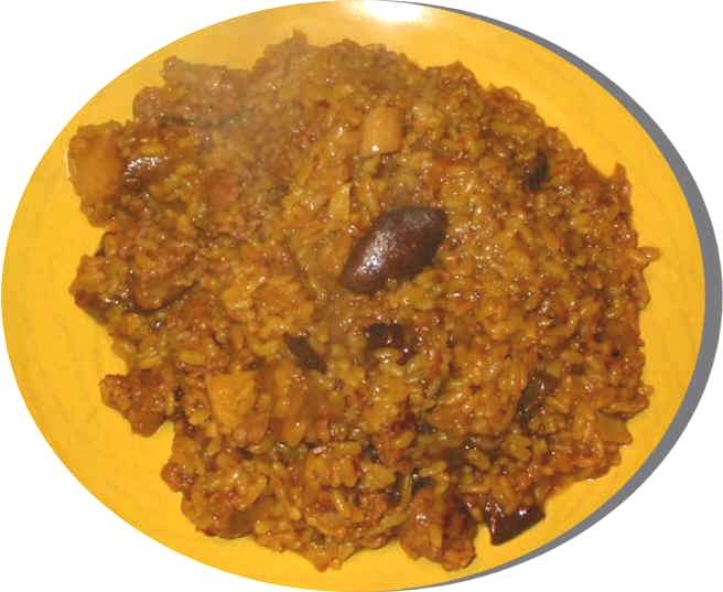 risotto avec cèpes,saucisson et safron